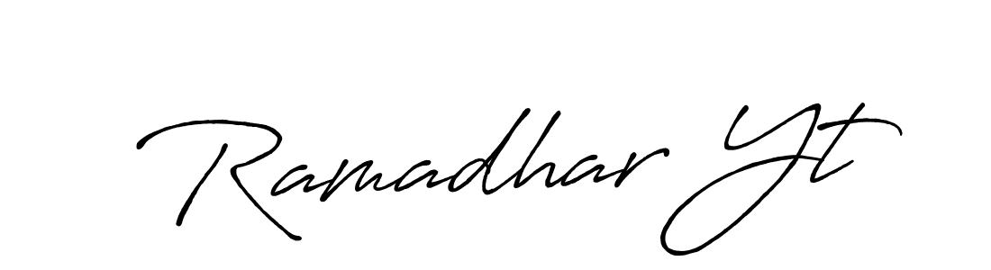 The best way (Antro_Vectra_Bolder) to make a short signature is to pick only two or three words in your name. The name Ramadhar Yt include a total of six letters. For converting this name. Ramadhar Yt signature style 7 images and pictures png