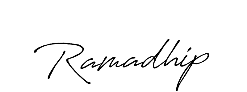 Make a beautiful signature design for name Ramadhip. With this signature (Antro_Vectra_Bolder) style, you can create a handwritten signature for free. Ramadhip signature style 7 images and pictures png