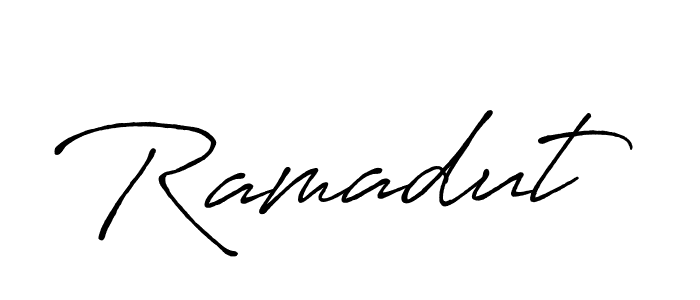 Design your own signature with our free online signature maker. With this signature software, you can create a handwritten (Antro_Vectra_Bolder) signature for name Ramadut. Ramadut signature style 7 images and pictures png