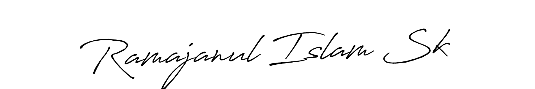 Make a beautiful signature design for name Ramajanul Islam Sk. With this signature (Antro_Vectra_Bolder) style, you can create a handwritten signature for free. Ramajanul Islam Sk signature style 7 images and pictures png