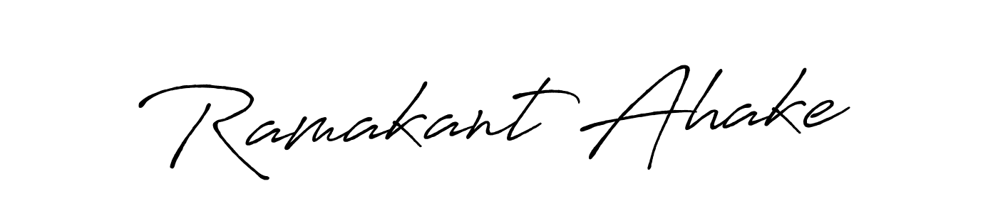 How to make Ramakant Ahake name signature. Use Antro_Vectra_Bolder style for creating short signs online. This is the latest handwritten sign. Ramakant Ahake signature style 7 images and pictures png
