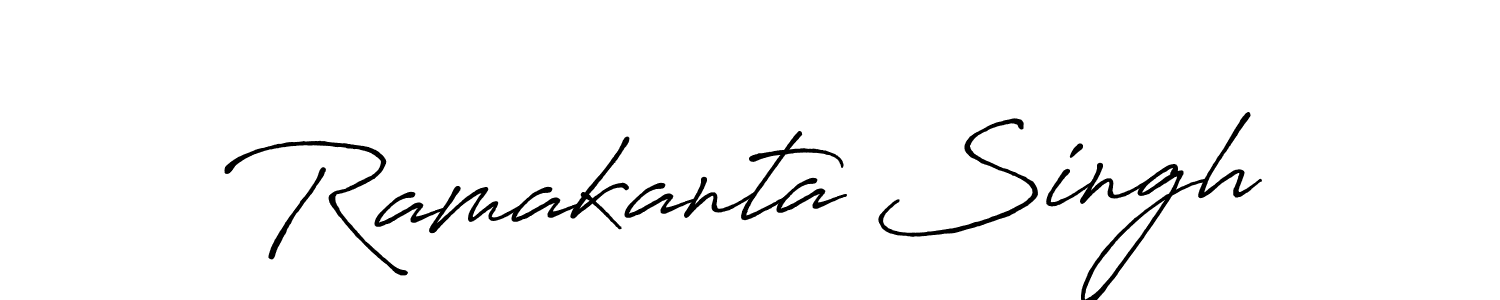 The best way (Antro_Vectra_Bolder) to make a short signature is to pick only two or three words in your name. The name Ramakanta Singh include a total of six letters. For converting this name. Ramakanta Singh signature style 7 images and pictures png