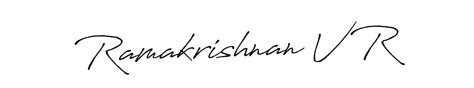 How to make Ramakrishnan V R name signature. Use Antro_Vectra_Bolder style for creating short signs online. This is the latest handwritten sign. Ramakrishnan V R signature style 7 images and pictures png