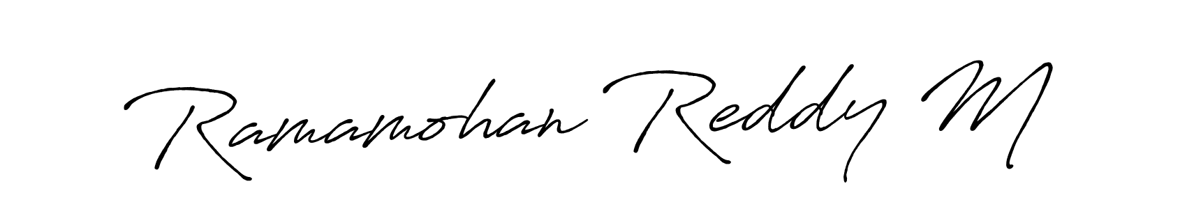 Make a beautiful signature design for name Ramamohan Reddy M. With this signature (Antro_Vectra_Bolder) style, you can create a handwritten signature for free. Ramamohan Reddy M signature style 7 images and pictures png