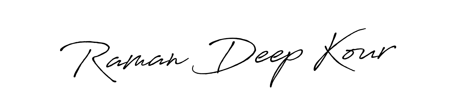 It looks lik you need a new signature style for name Raman Deep Kour. Design unique handwritten (Antro_Vectra_Bolder) signature with our free signature maker in just a few clicks. Raman Deep Kour signature style 7 images and pictures png