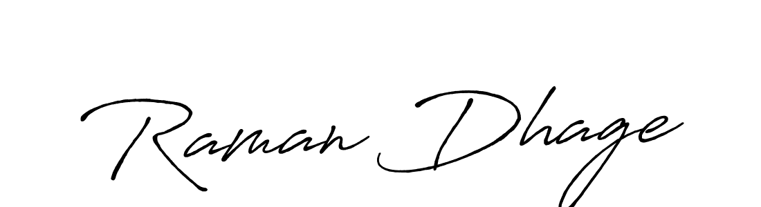 How to make Raman Dhage name signature. Use Antro_Vectra_Bolder style for creating short signs online. This is the latest handwritten sign. Raman Dhage signature style 7 images and pictures png