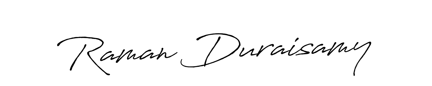Make a beautiful signature design for name Raman Duraisamy. With this signature (Antro_Vectra_Bolder) style, you can create a handwritten signature for free. Raman Duraisamy signature style 7 images and pictures png
