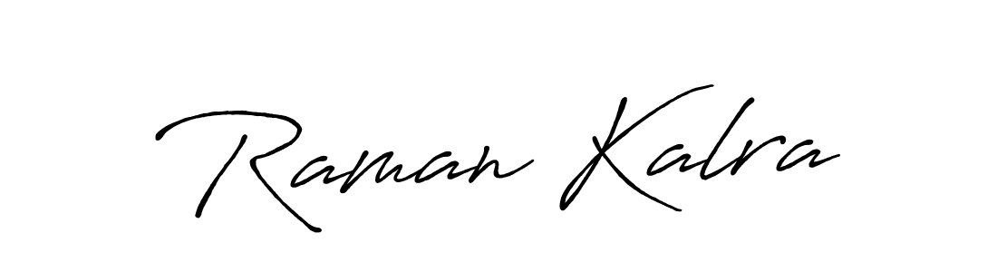 Antro_Vectra_Bolder is a professional signature style that is perfect for those who want to add a touch of class to their signature. It is also a great choice for those who want to make their signature more unique. Get Raman Kalra name to fancy signature for free. Raman Kalra signature style 7 images and pictures png