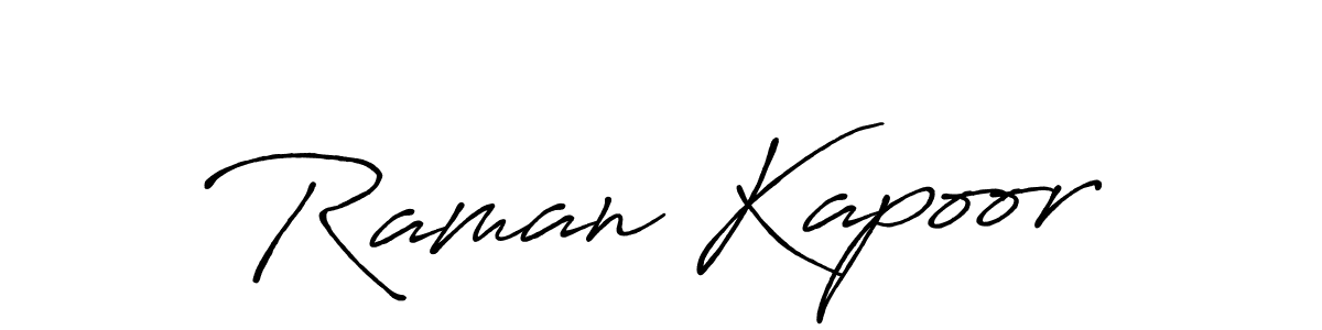Use a signature maker to create a handwritten signature online. With this signature software, you can design (Antro_Vectra_Bolder) your own signature for name Raman Kapoor. Raman Kapoor signature style 7 images and pictures png