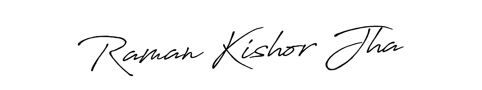 Use a signature maker to create a handwritten signature online. With this signature software, you can design (Antro_Vectra_Bolder) your own signature for name Raman Kishor Jha. Raman Kishor Jha signature style 7 images and pictures png