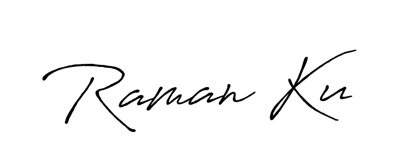 Use a signature maker to create a handwritten signature online. With this signature software, you can design (Antro_Vectra_Bolder) your own signature for name Raman Ku. Raman Ku signature style 7 images and pictures png