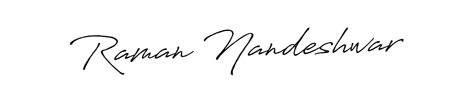 Similarly Antro_Vectra_Bolder is the best handwritten signature design. Signature creator online .You can use it as an online autograph creator for name Raman Nandeshwar. Raman Nandeshwar signature style 7 images and pictures png