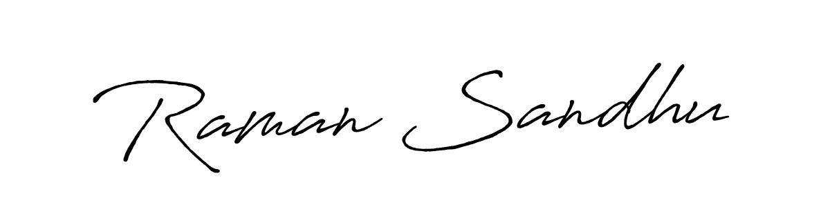 Design your own signature with our free online signature maker. With this signature software, you can create a handwritten (Antro_Vectra_Bolder) signature for name Raman Sandhu. Raman Sandhu signature style 7 images and pictures png