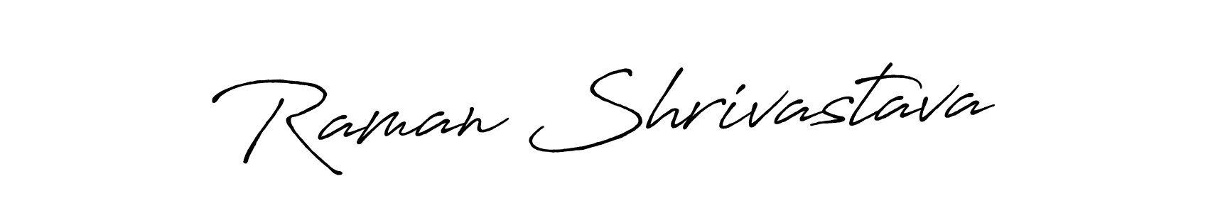 How to make Raman Shrivastava name signature. Use Antro_Vectra_Bolder style for creating short signs online. This is the latest handwritten sign. Raman Shrivastava signature style 7 images and pictures png