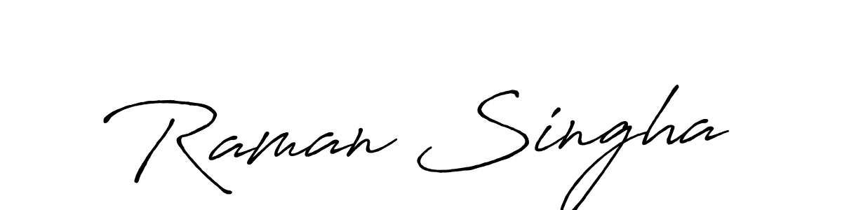 Create a beautiful signature design for name Raman Singha. With this signature (Antro_Vectra_Bolder) fonts, you can make a handwritten signature for free. Raman Singha signature style 7 images and pictures png