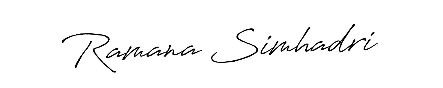 Make a beautiful signature design for name Ramana Simhadri. Use this online signature maker to create a handwritten signature for free. Ramana Simhadri signature style 7 images and pictures png