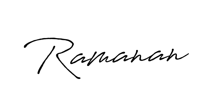 Design your own signature with our free online signature maker. With this signature software, you can create a handwritten (Antro_Vectra_Bolder) signature for name Ramanan. Ramanan signature style 7 images and pictures png