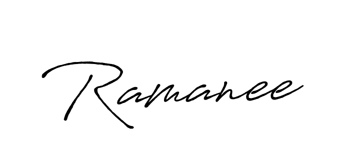 How to make Ramanee name signature. Use Antro_Vectra_Bolder style for creating short signs online. This is the latest handwritten sign. Ramanee signature style 7 images and pictures png