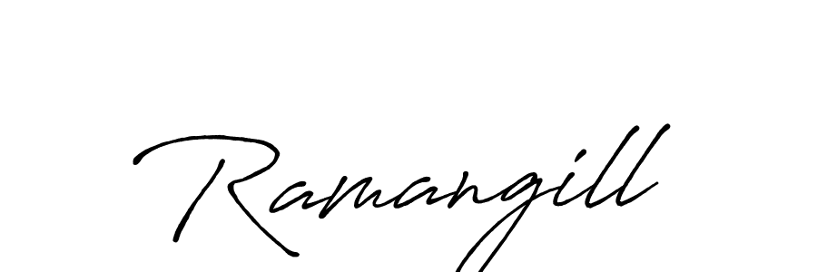 You should practise on your own different ways (Antro_Vectra_Bolder) to write your name (Ramangill) in signature. don't let someone else do it for you. Ramangill signature style 7 images and pictures png