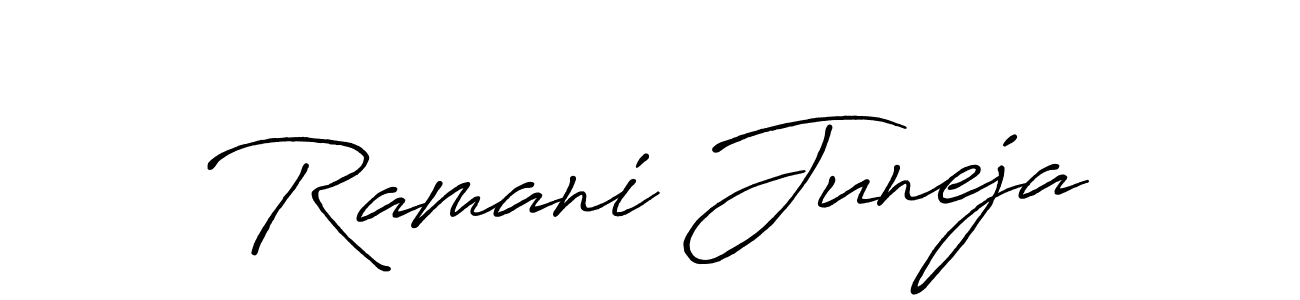 Create a beautiful signature design for name Ramani Juneja. With this signature (Antro_Vectra_Bolder) fonts, you can make a handwritten signature for free. Ramani Juneja signature style 7 images and pictures png