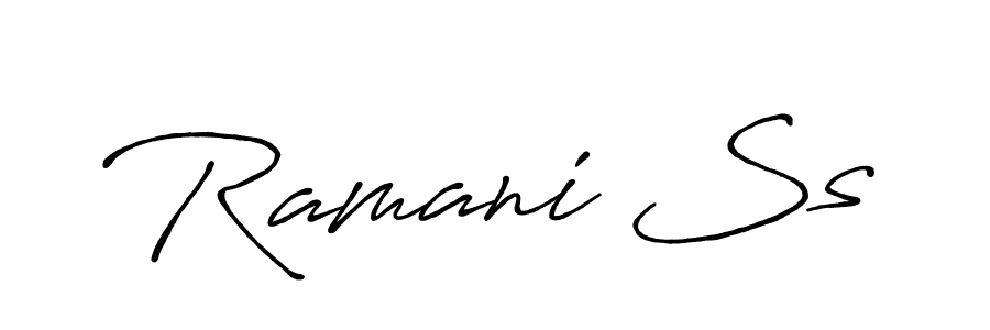Use a signature maker to create a handwritten signature online. With this signature software, you can design (Antro_Vectra_Bolder) your own signature for name Ramani Ss. Ramani Ss signature style 7 images and pictures png