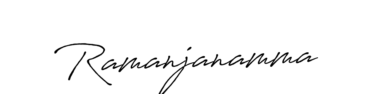You should practise on your own different ways (Antro_Vectra_Bolder) to write your name (Ramanjanamma) in signature. don't let someone else do it for you. Ramanjanamma signature style 7 images and pictures png