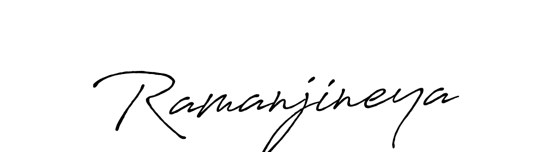 if you are searching for the best signature style for your name Ramanjineya. so please give up your signature search. here we have designed multiple signature styles  using Antro_Vectra_Bolder. Ramanjineya signature style 7 images and pictures png
