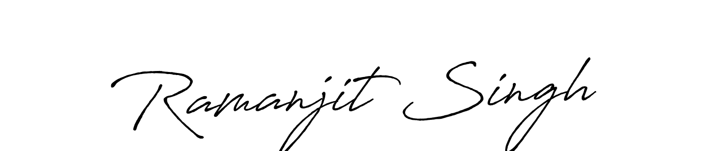 Make a beautiful signature design for name Ramanjit Singh. With this signature (Antro_Vectra_Bolder) style, you can create a handwritten signature for free. Ramanjit Singh signature style 7 images and pictures png