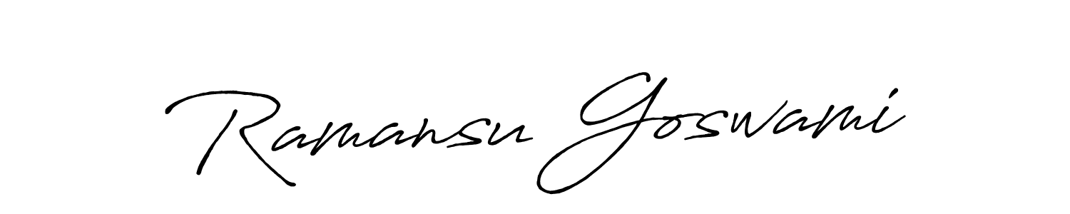 The best way (Antro_Vectra_Bolder) to make a short signature is to pick only two or three words in your name. The name Ramansu Goswami include a total of six letters. For converting this name. Ramansu Goswami signature style 7 images and pictures png