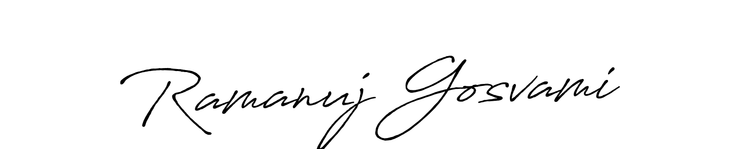 Create a beautiful signature design for name Ramanuj Gosvami. With this signature (Antro_Vectra_Bolder) fonts, you can make a handwritten signature for free. Ramanuj Gosvami signature style 7 images and pictures png