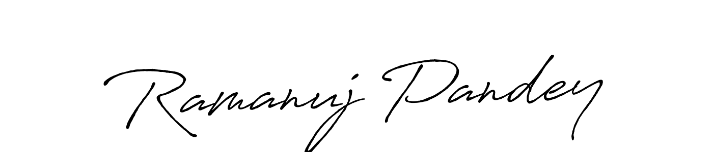 Use a signature maker to create a handwritten signature online. With this signature software, you can design (Antro_Vectra_Bolder) your own signature for name Ramanuj Pandey. Ramanuj Pandey signature style 7 images and pictures png