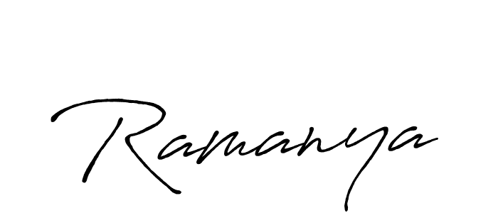 How to make Ramanya signature? Antro_Vectra_Bolder is a professional autograph style. Create handwritten signature for Ramanya name. Ramanya signature style 7 images and pictures png