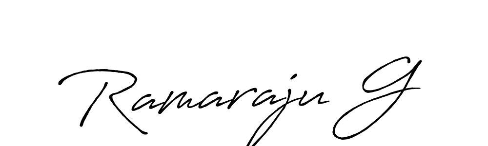 Make a beautiful signature design for name Ramaraju G. With this signature (Antro_Vectra_Bolder) style, you can create a handwritten signature for free. Ramaraju G signature style 7 images and pictures png