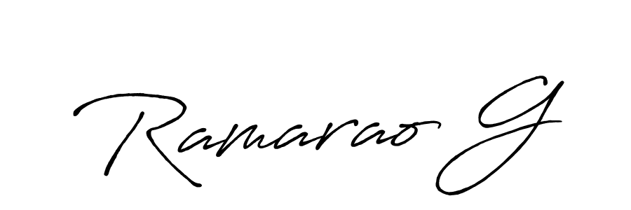 Similarly Antro_Vectra_Bolder is the best handwritten signature design. Signature creator online .You can use it as an online autograph creator for name Ramarao G. Ramarao G signature style 7 images and pictures png