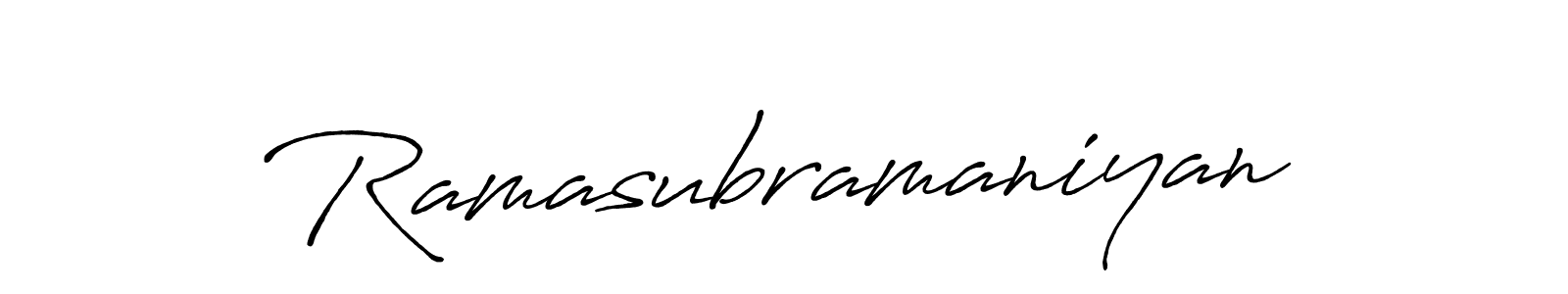 Design your own signature with our free online signature maker. With this signature software, you can create a handwritten (Antro_Vectra_Bolder) signature for name Ramasubramaniyan. Ramasubramaniyan signature style 7 images and pictures png