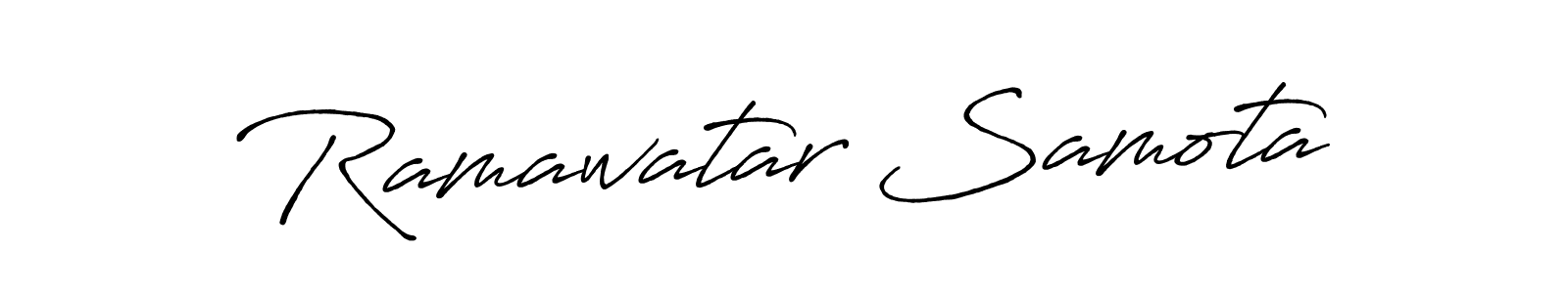 It looks lik you need a new signature style for name Ramawatar Samota. Design unique handwritten (Antro_Vectra_Bolder) signature with our free signature maker in just a few clicks. Ramawatar Samota signature style 7 images and pictures png