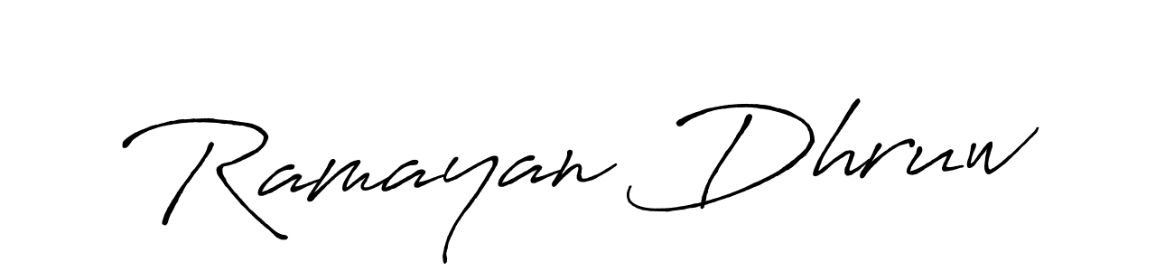 Make a beautiful signature design for name Ramayan Dhruw. With this signature (Antro_Vectra_Bolder) style, you can create a handwritten signature for free. Ramayan Dhruw signature style 7 images and pictures png