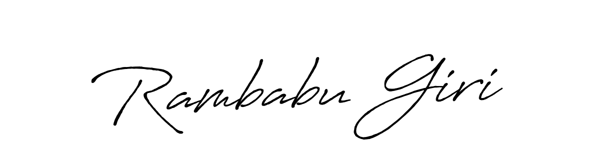 This is the best signature style for the Rambabu Giri name. Also you like these signature font (Antro_Vectra_Bolder). Mix name signature. Rambabu Giri signature style 7 images and pictures png