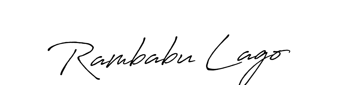 Make a beautiful signature design for name Rambabu Lago. With this signature (Antro_Vectra_Bolder) style, you can create a handwritten signature for free. Rambabu Lago signature style 7 images and pictures png