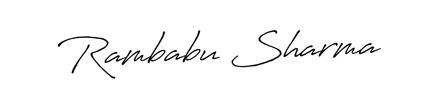 How to make Rambabu Sharma name signature. Use Antro_Vectra_Bolder style for creating short signs online. This is the latest handwritten sign. Rambabu Sharma signature style 7 images and pictures png