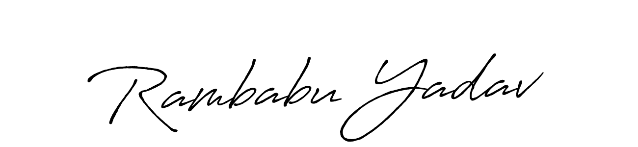 Also You can easily find your signature by using the search form. We will create Rambabu Yadav name handwritten signature images for you free of cost using Antro_Vectra_Bolder sign style. Rambabu Yadav signature style 7 images and pictures png