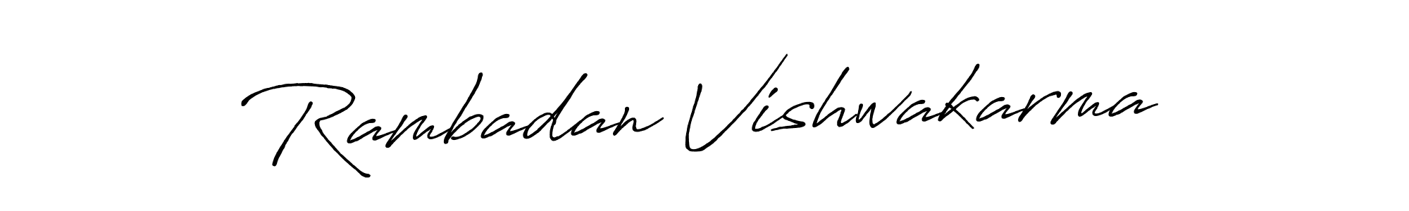 How to make Rambadan Vishwakarma signature? Antro_Vectra_Bolder is a professional autograph style. Create handwritten signature for Rambadan Vishwakarma name. Rambadan Vishwakarma signature style 7 images and pictures png