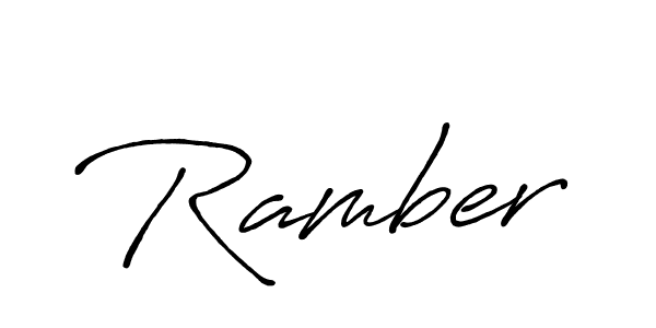 Make a beautiful signature design for name Ramber. With this signature (Antro_Vectra_Bolder) style, you can create a handwritten signature for free. Ramber signature style 7 images and pictures png