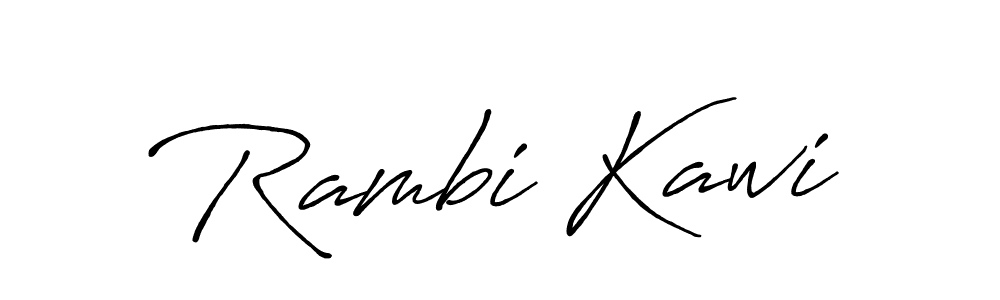 Use a signature maker to create a handwritten signature online. With this signature software, you can design (Antro_Vectra_Bolder) your own signature for name Rambi Kawi. Rambi Kawi signature style 7 images and pictures png