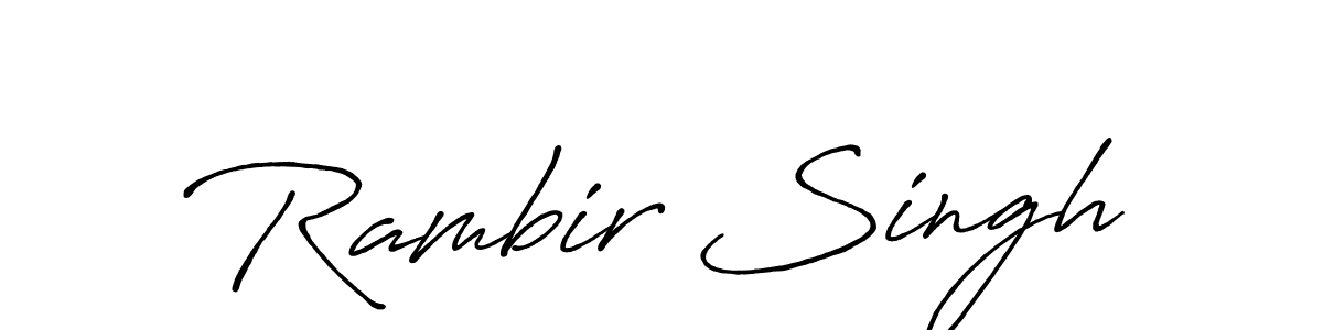 The best way (Antro_Vectra_Bolder) to make a short signature is to pick only two or three words in your name. The name Rambir Singh include a total of six letters. For converting this name. Rambir Singh signature style 7 images and pictures png