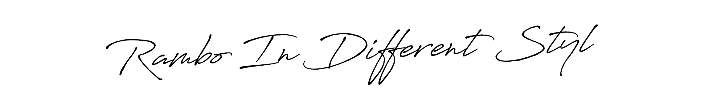 Use a signature maker to create a handwritten signature online. With this signature software, you can design (Antro_Vectra_Bolder) your own signature for name Rambo In Different Styl. Rambo In Different Styl signature style 7 images and pictures png