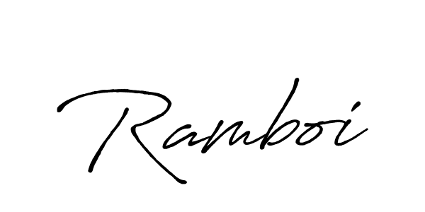 Design your own signature with our free online signature maker. With this signature software, you can create a handwritten (Antro_Vectra_Bolder) signature for name Ramboi. Ramboi signature style 7 images and pictures png