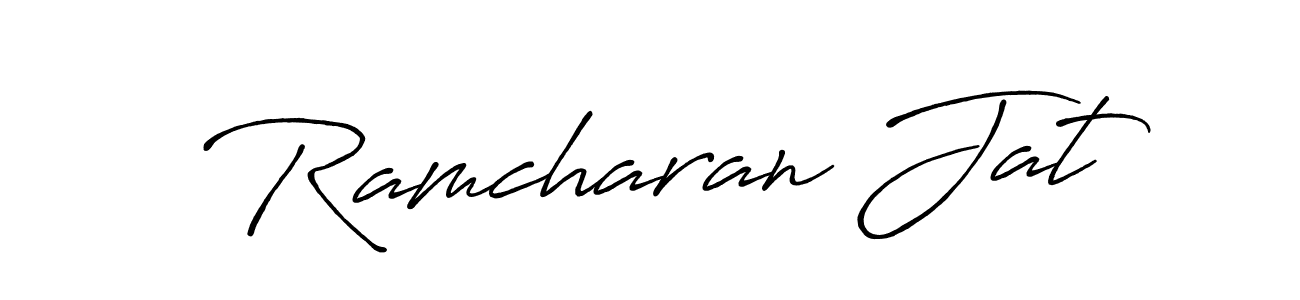 Design your own signature with our free online signature maker. With this signature software, you can create a handwritten (Antro_Vectra_Bolder) signature for name Ramcharan Jat. Ramcharan Jat signature style 7 images and pictures png