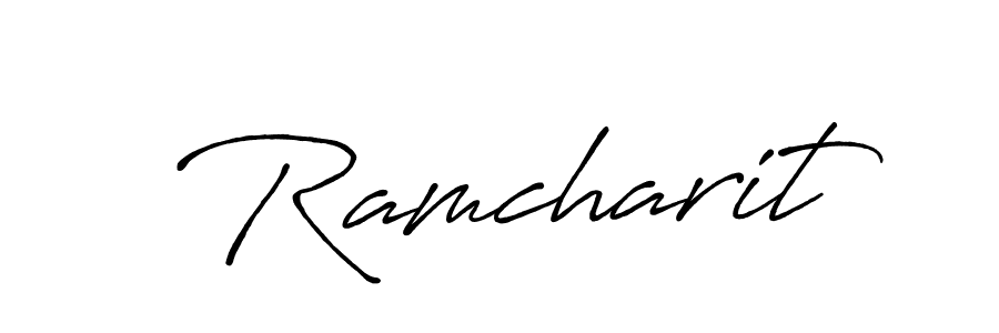 Similarly Antro_Vectra_Bolder is the best handwritten signature design. Signature creator online .You can use it as an online autograph creator for name Ramcharit. Ramcharit signature style 7 images and pictures png