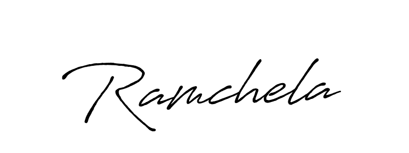 Use a signature maker to create a handwritten signature online. With this signature software, you can design (Antro_Vectra_Bolder) your own signature for name Ramchela. Ramchela signature style 7 images and pictures png